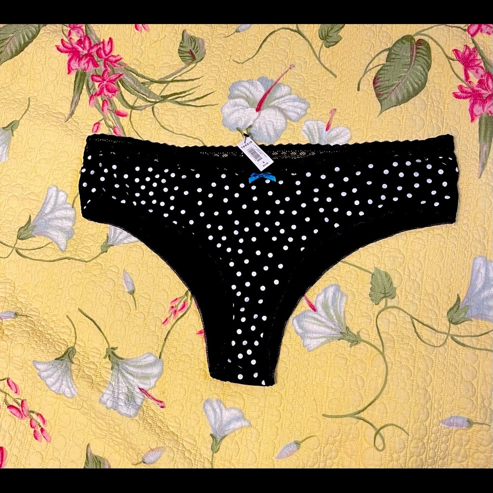 Torrid black and white polka dot briefs